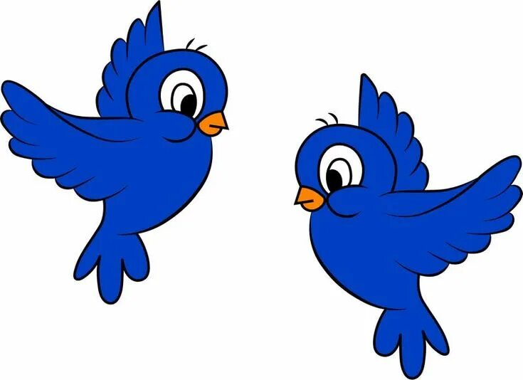 Птички для оформления группы в детском саду Custom Birds Cartoon Birds Blue Birds Layered Birds - Etsy Blue bird, Cartoon bi