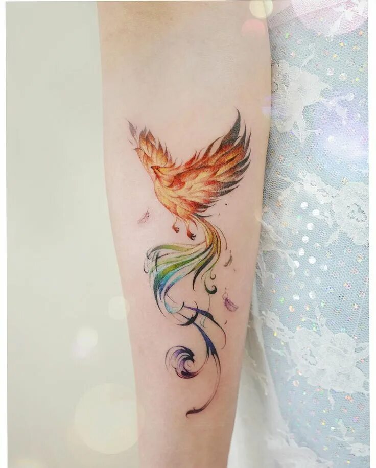 Птица феникс фото тату для девушек Rise From the Flames: 57 Beauty of Phoenix Tattoo Designs and Ideas Small phoeni