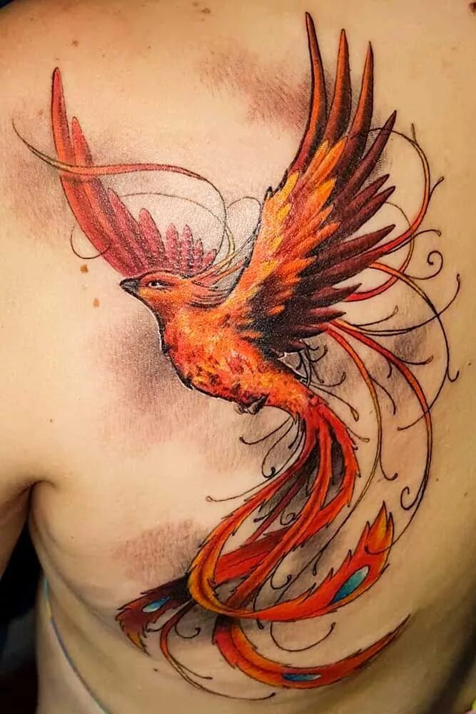 Птица феникс тату фото 43 Amazing Phoenix Tattoo Ideas With Greater Meaning Phoenix bird tattoos, Phoen