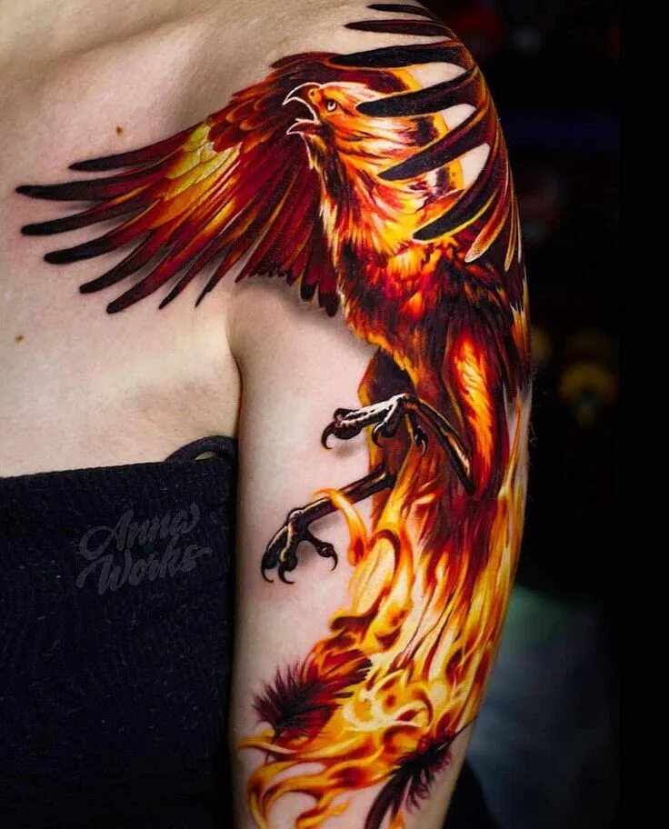 Птица феникс тату фото Art Phoenix tattoo, Phoenix tattoo sleeve, Phoenix tattoo design