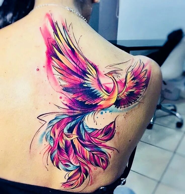 Птица феникс тату фото Pin on Phoenix tattoos Watercolor phoenix tattoo, Phoenix tattoo design, Trendy 