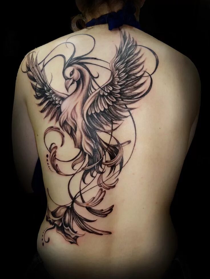 Птица феникс тату фото для женщин Idées tatouages Fantasy, Animal - Le meilleur du tatouage Tatouage fenix, Tatoua