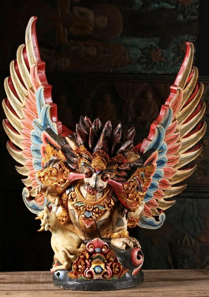 Птица гаруда фото Balinese Style Garuda With Bull Statue 21" (With images) Statue, Balinese, Shiva