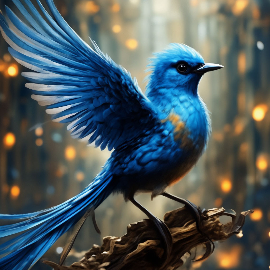 Птица счастья фото "The blue bird of happiness." - image created in Shedevrum