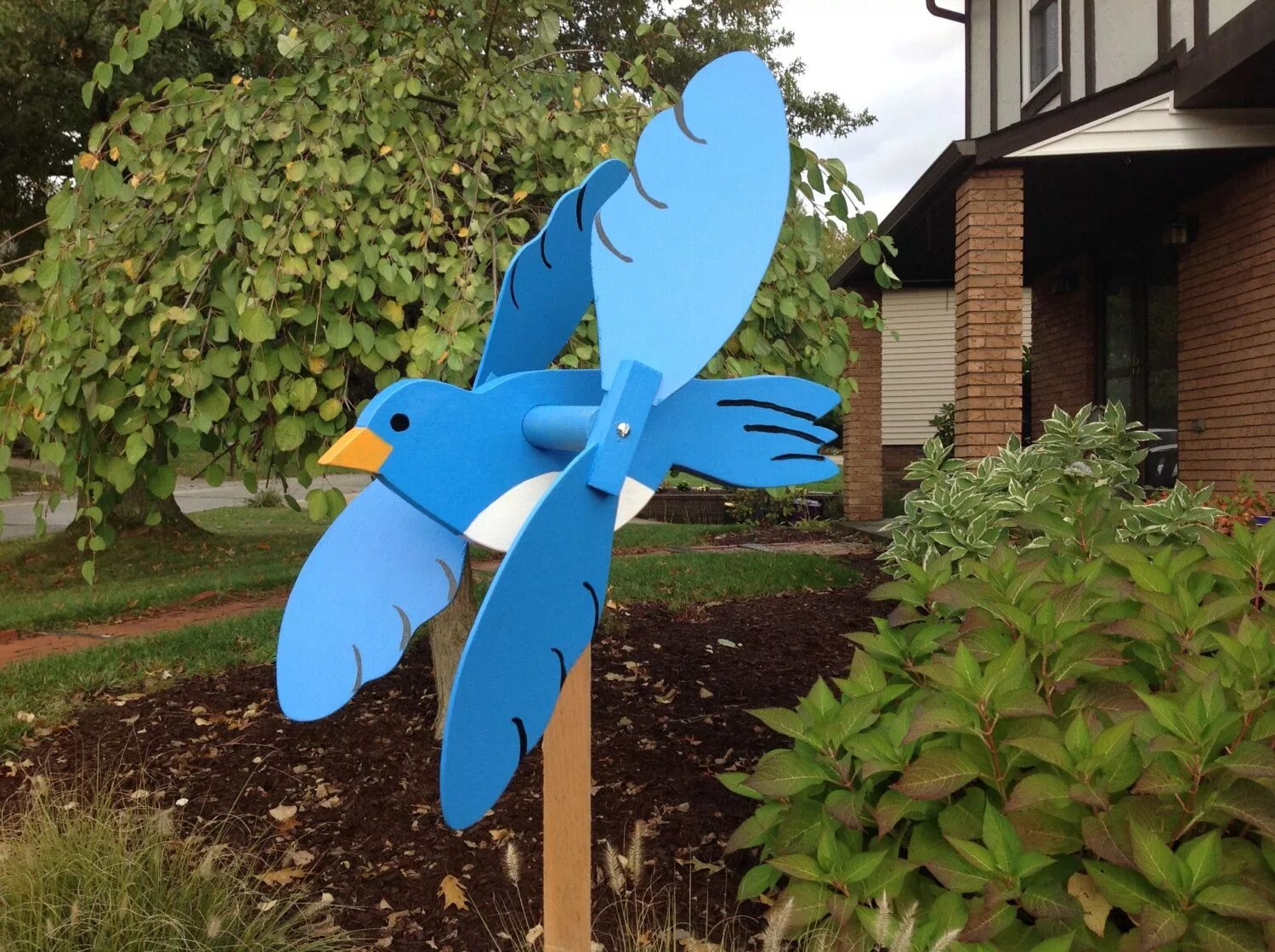 Птицы для дачи своими руками Blue Bird Whirligig Bluebird Wooden Hand Made Folk Art - Etsy Whirligigs pattern