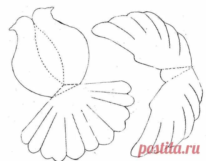 Птицы из бумаги своими руками схемы шаблоны Шаблон поделки Голубь мира из бумаги на А4, как сделать поде" - карто � Папье-ма
