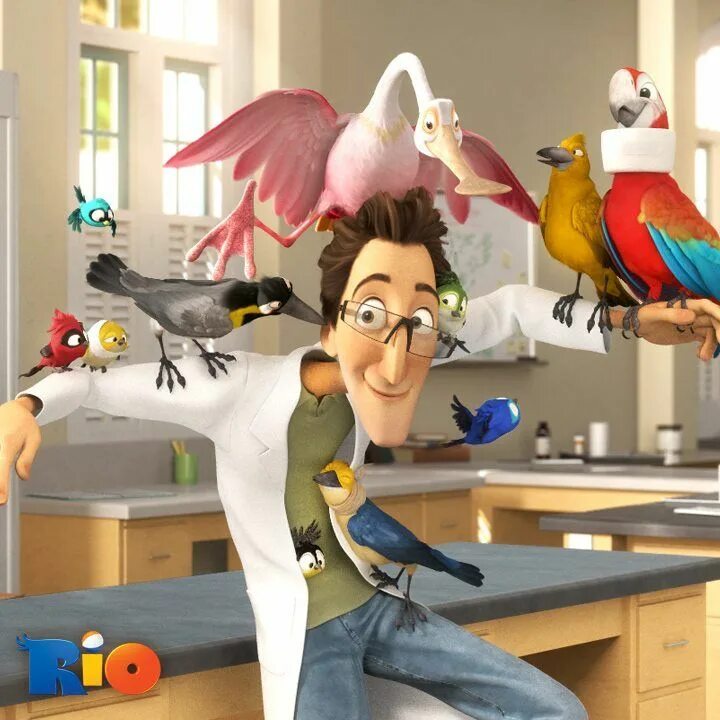 Птицы из мультиков фото Rio ... Dr having fun with birds Rio movie, Disney princess movies, Movie artwor