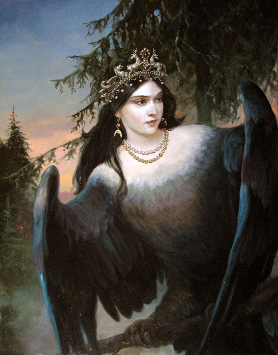 Птицы славянской мифологии фото "The Prophetic Bird", by Andrey Shishkin Painting, Russian art, Culture art