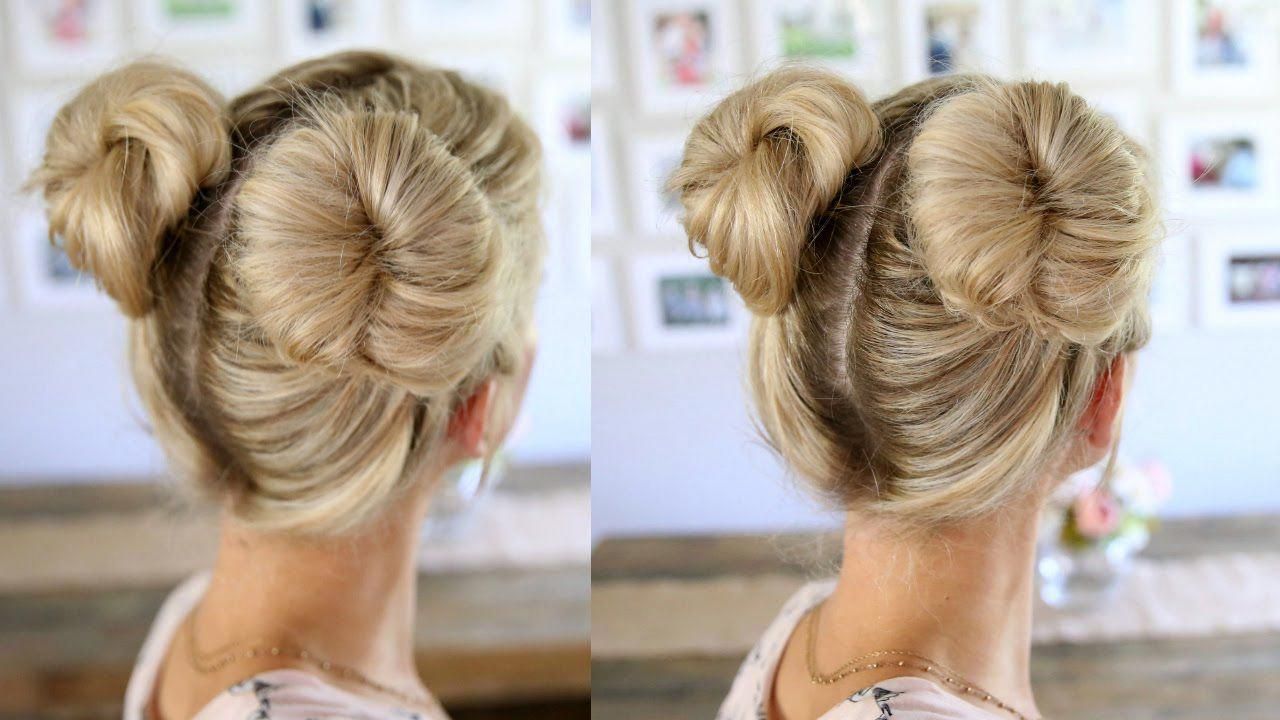 Пучки волос прически 3 Easy Double Buns Space Buns for Thin, Normal, & Thick Hair #thinninghairwomen 