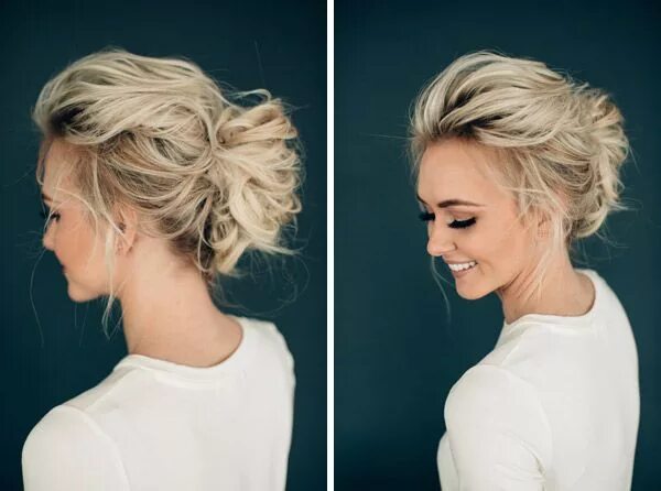 Пучок на каре фото Hair and Make-up by Steph: Ashlee Short wedding hair, Short hair updo, Messy wed