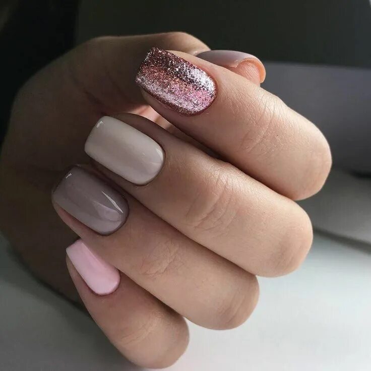 Пудровые ногти фото Pinterest photo - nailartgalleries Monochromatic nails, Trendy nails, Nail color