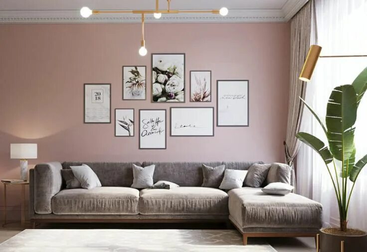 Пудровые обои в интерьере Nordic Home Et Cetera " Beautiful Pastels In A Moscow Apartment Décoration salon