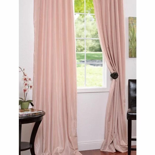 Пудровые шторы фото Rose Blush Vintage Faux Dupioni Silk Curtains Pink curtains, Pink sheer curtains