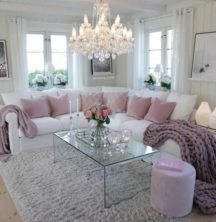 Пудровый интерьер гостиной фото Pin by Princess St3ph on Decoración Decorations Fancy living rooms, Cozy living 