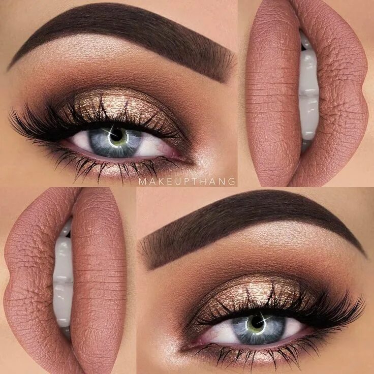 Пудровый макияж This look by @makeupthang is seriously goals. Nude lips ✔ Brows on point ✔ Glitt