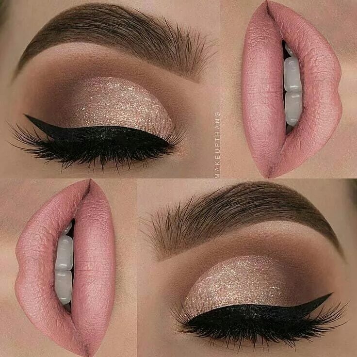 Пудровый макияж фото Makeup look Eye makeup, Makeup designs, Glam makeup