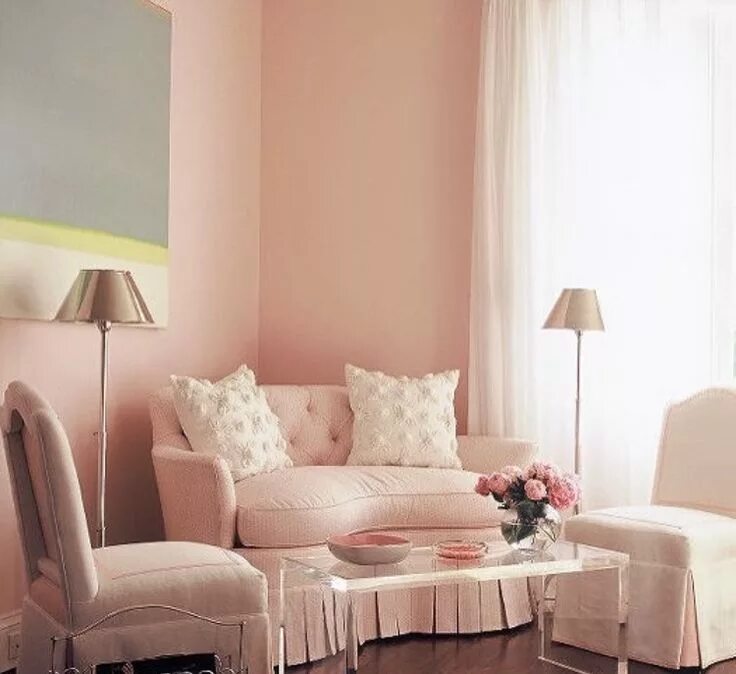 Пудровый цвет стен в интерьере Pin on Blush Decor, Interior decorating, Furnishings