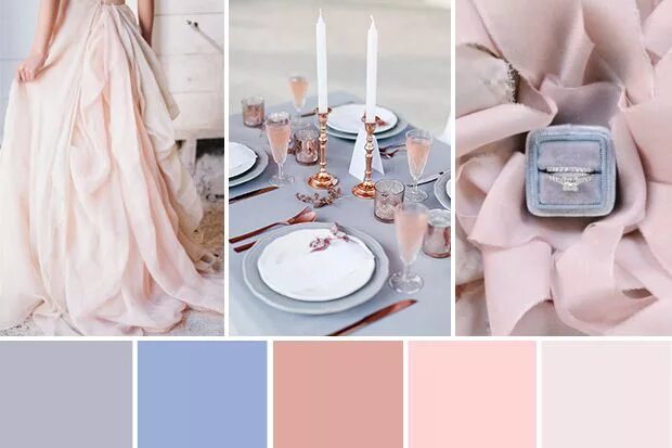 Пудровый цвет в интерьере с чем сочетается Pantone Color of the Year 2016 - A Rose Quartz and Serenity Wedding Palette Rose