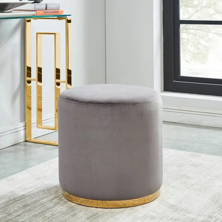 Пуфик дизайн интерьера nspire Round Velvet Ottoman Velvet ottoman, Round ottoman, Furniture