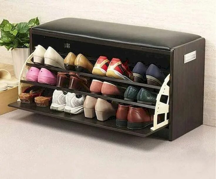 Пуфик обувница в прихожую фото 50 Fantastic DIY Shoes Rack Design Ideas Shoe rack, Shoe storage stool, Shoe rac