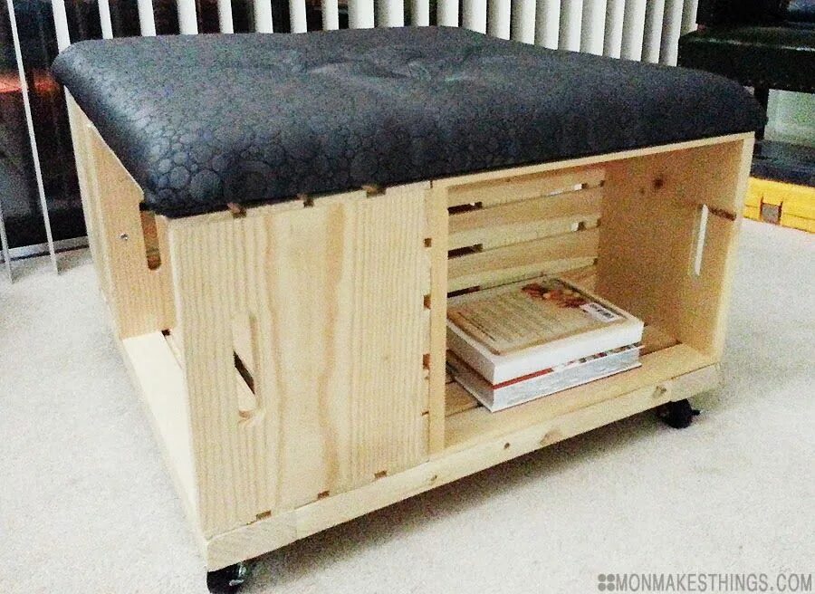 Пуфик своими руками из дерева фото чертежи Pin on Creative Decor and Ideas! Diy storage ottoman, Diy ottoman, Diy storage