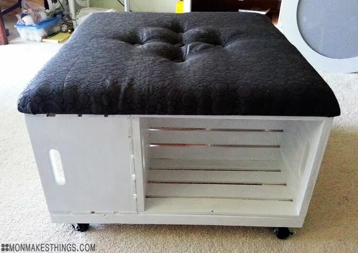 Пуфик своими руками в домашних Storage Ottoman DIY Diy ottoman, Diy storage ottoman, Crate ottoman