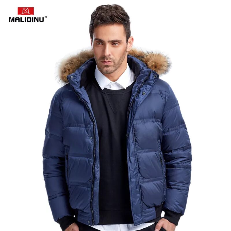 Пуховик мужской мода 2024 Malidinu 2020 Fashion Men Down Jacket 70%white Duck Down Winter Thick Down Coat 