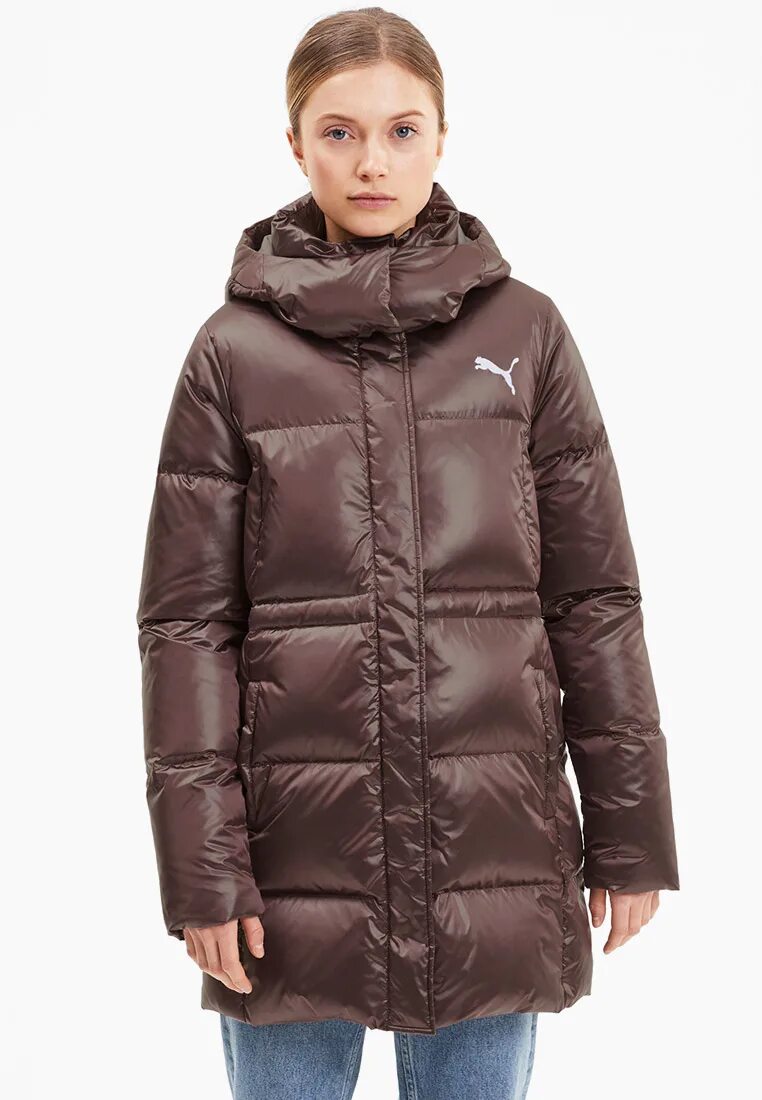 Пуховик пума женский зимний фото Пуховик PUMA Cocoon Down Coat, цвет: коричневый, PU053EWJZNA9 - купить в интерне