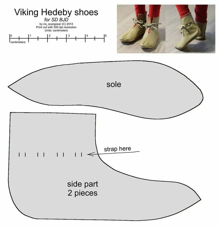 Пулены для куклы выкройка SD BJD Viking Hedeby shoes by scargeear on DeviantArt Viking shoes, Doll shoe pa