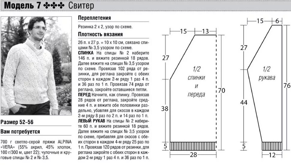 Пуловер мужской спицами со схемами и описанием Мужской свитер спицами: детальная инструкция по основам вязания свитера, фото. В