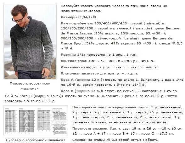 Пуловер мужской вязать спицами схема и описание Картинки ОПИСАНИЕ ВЯЗАНИЯ ДЖЕМПЕРА СПИЦАМИ МУЖСКОГО