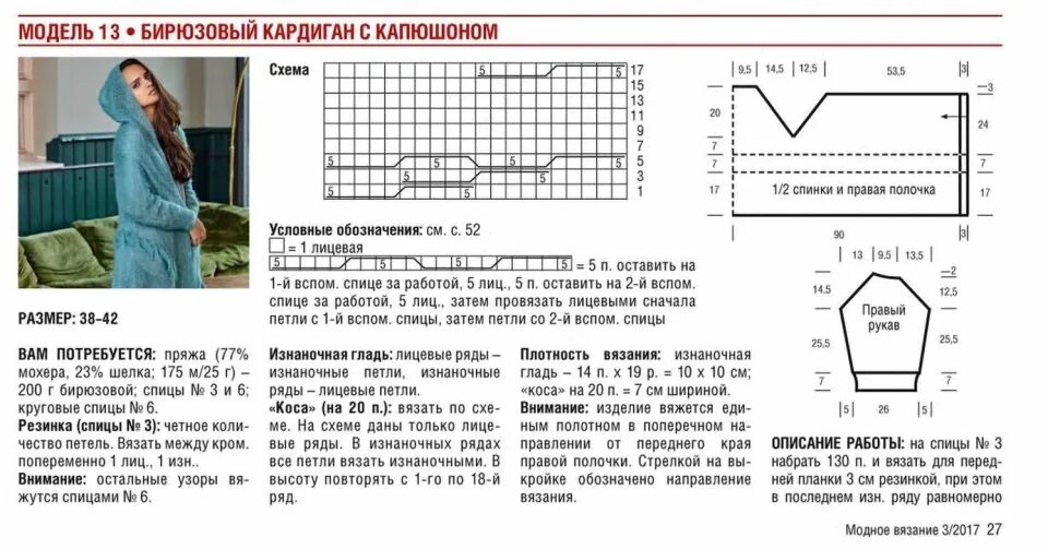 Пуловер с капюшоном женский спицами схема схема1 кардиган с капюшоном / VFL.Ru - ваш личный фотохостинг