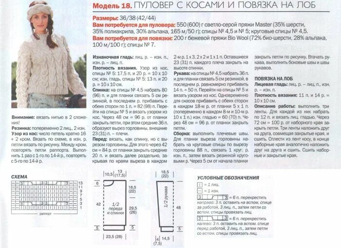 Пуловер с косами спицами для женщин схемы Подборка теплых свитеров и джемперов. Описания+схемы. Вязание на спицах - koneva