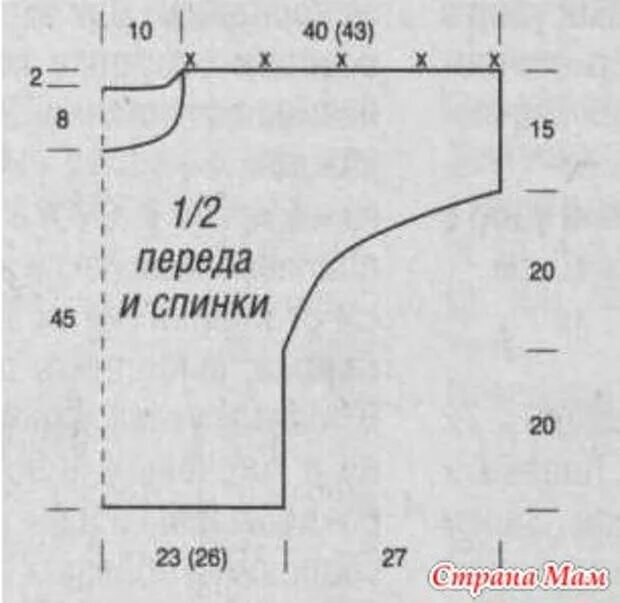 Пуловер с цельнокроенными рукавами выкройка Летняя кофточка крючком. Схема + воплощения - Сундук сокровищ - Медиаплатформа М