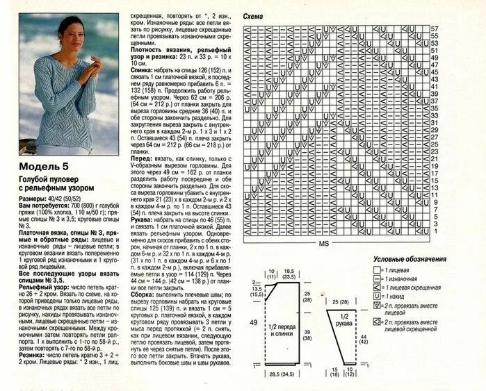 Пуловер спицами с описанием и схемами 95763513_large_33a (699x563, 345Kb) Words