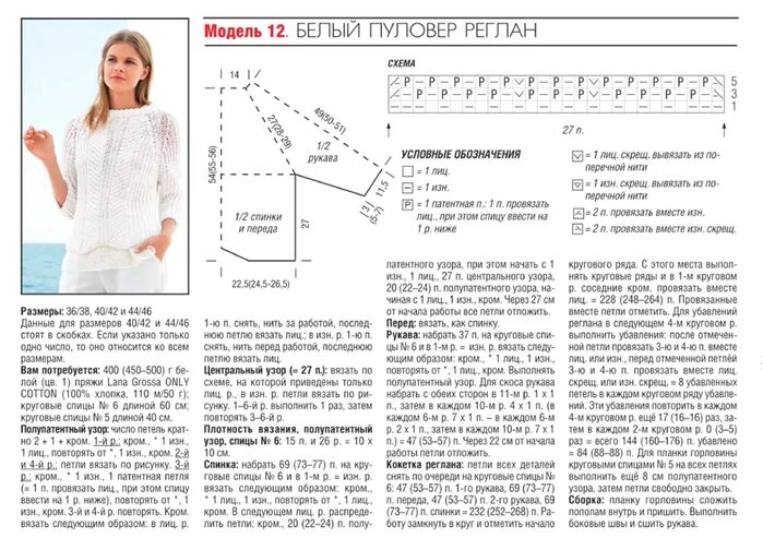 Пуловер женский спицами реглан схемы Ажурная кофточка спицами: схемы и описание реглана с фото и видео