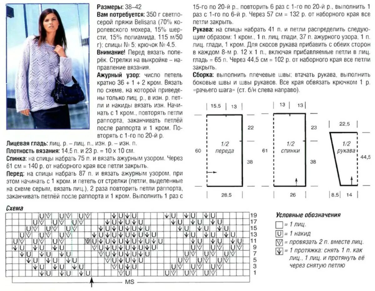 Пуловер женский спицами схемы и описание Картинки ВЯЗАНИЕ ПУЛОВЕР ЖЕНСКИЙ ОПИСАНИЕ
