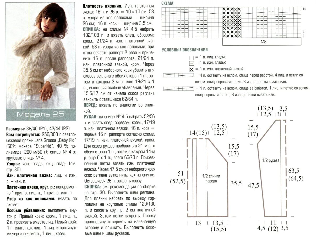 Пуловер женский вязать спицами схема и описание Вязание пуловер схемами и описанием