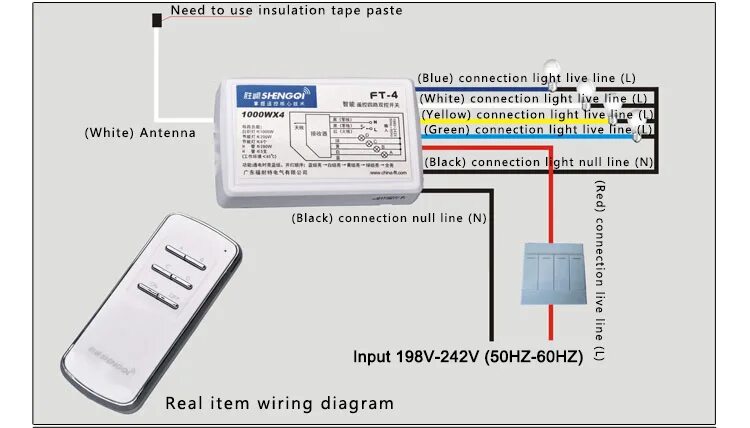 Пульт дистанционного управления светом схема подключения Купить 4 линии дистанционного управления переключатель 220v выключатель электрич