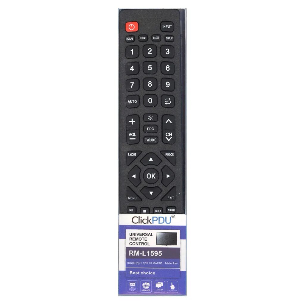 Пульт для телевизора телефункен фото Пульт ДУ для TV Telefunken ClickPdu RM-L1595 V.2021 универсальный купить оптом в