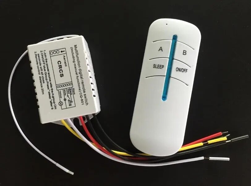 Пульт управления люстрой ремонт своими руками 220 V 2 Saluran Cara ON/OFF Digital RF Wireless Lampu Splitter Kotak Tahan Lama 