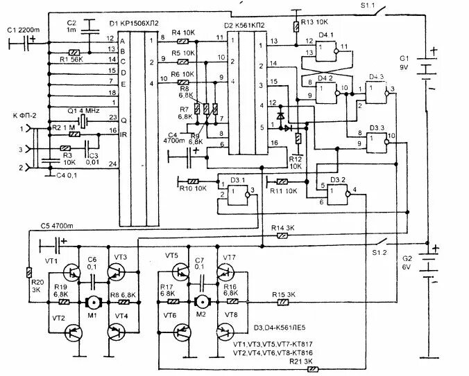 Пульт управления схема электрическая принципиальная Радиосхемы. - Пульт от телевизора управляет моделью