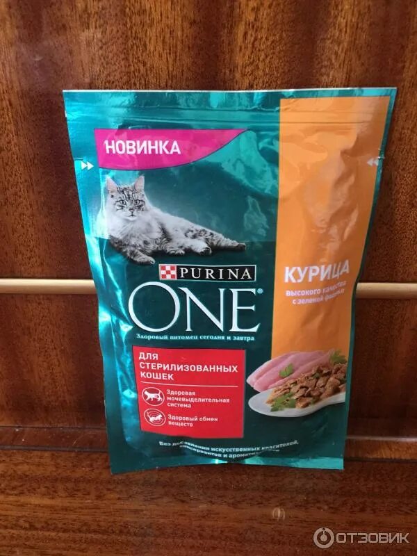 Пурина для кошек фото Отзыв о Влажный корм purina one для стерилизованных кошек со вкусом курицы с зел