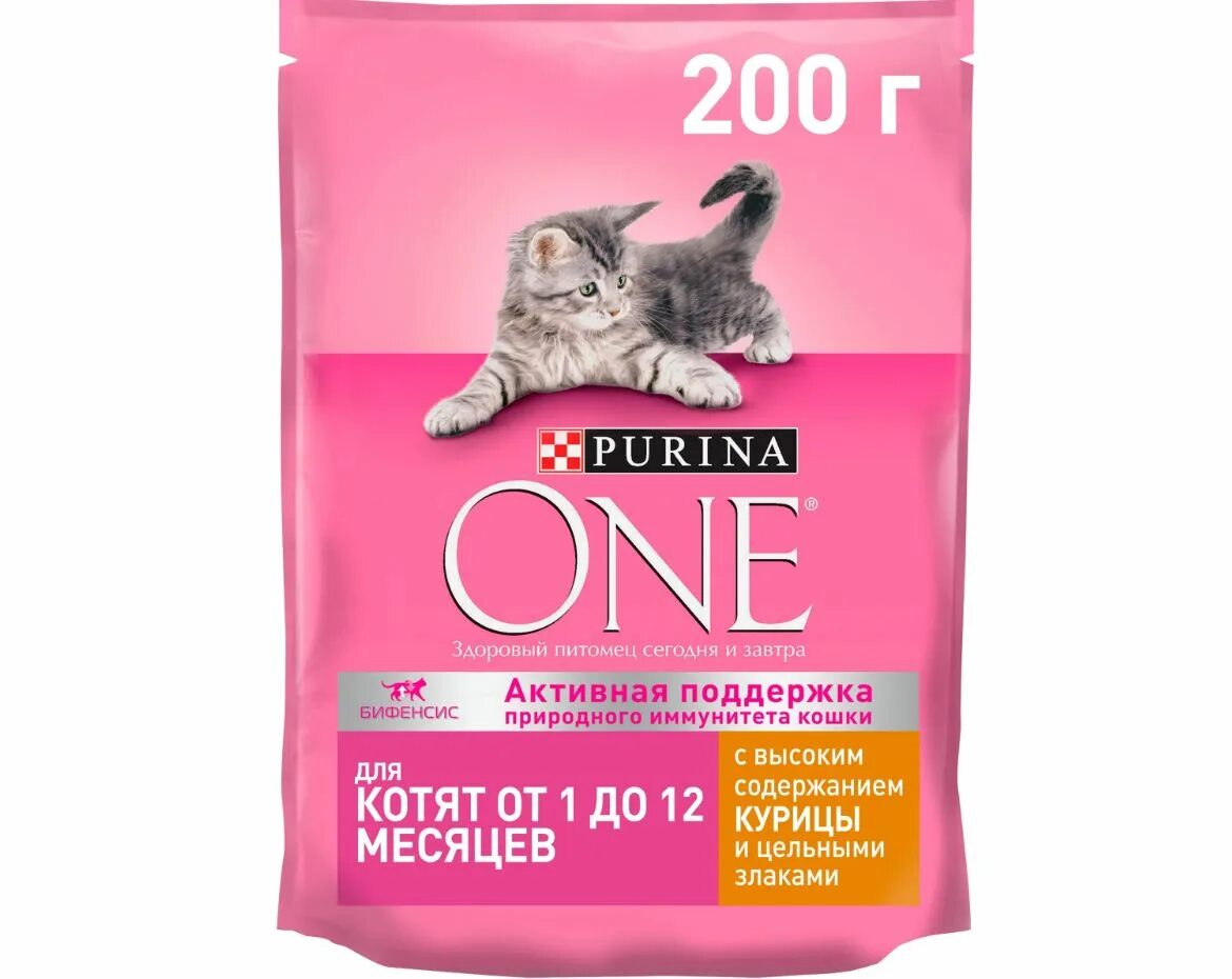 Пурина для котят фото Purina One сухой корм для котят, с высоким содержанием курицы и цельными злаками