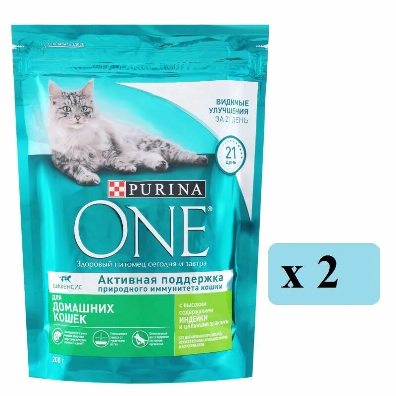 Пурина ван фото для кошек Характеристики Purina One Сухой корм для домашних кошек с индейкой и цельными зл