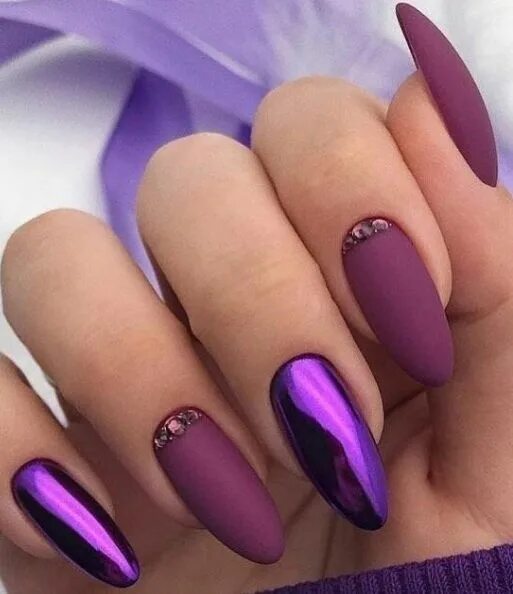 Пурпурный цвет маникюра Pin by Yuliya Votintseva on ногти in 2023 Nail colors, Fall nail art designs, Pu