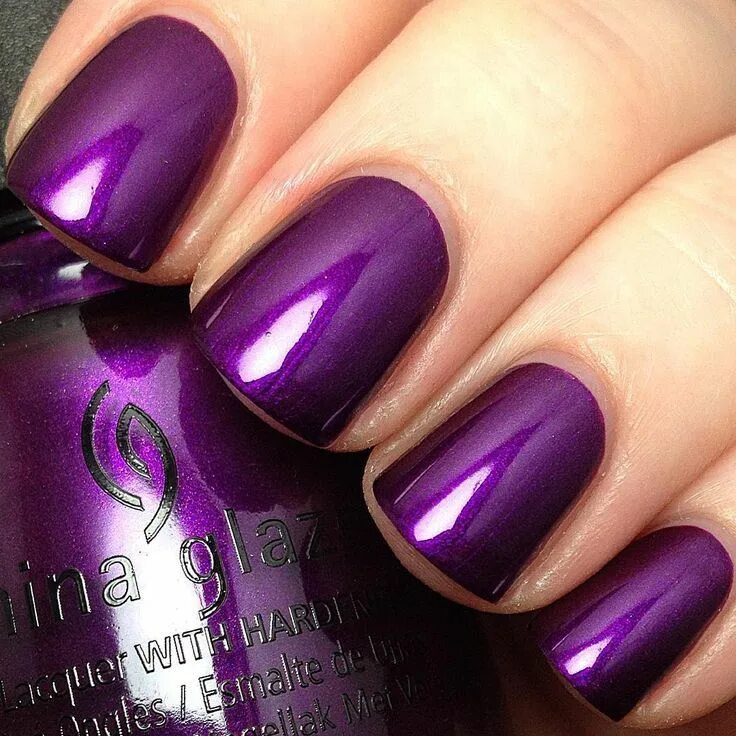 Пурпурный цвет маникюра China Glaze "Rebel Collection" (Fall 2016) - Purple Fiction Purple nails, Purple