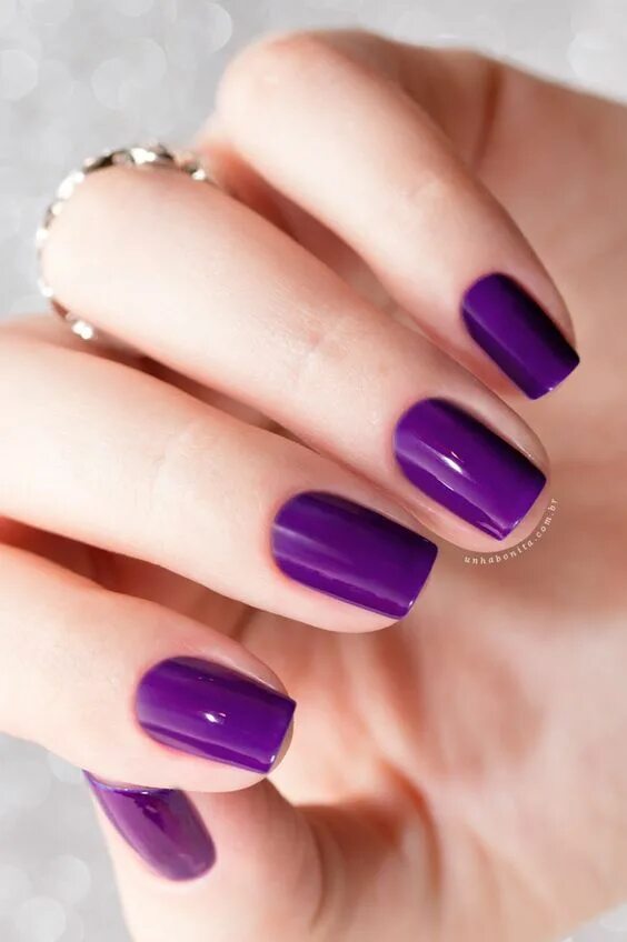 Пурпурный цвет маникюра Pin by Dolores on . NAILS . Basic nails, Purple nails, Cute nail art designs