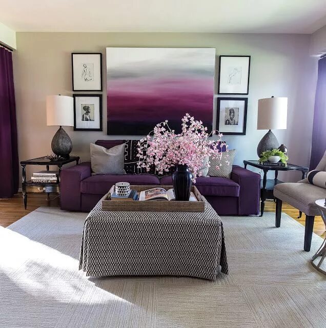 Пурпурный цвет в интерьере Decor your living room with purple hues !!!! Lila zimmer, Einrichtungsideen wohn