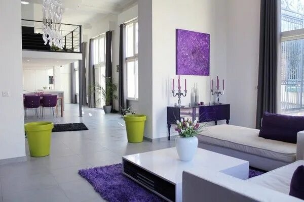 Пурпурный цвет в интерьере ACHADOS DE DECORAÇÃO - blog de decoração: SALA DE JANTAR Purple living room, Liv